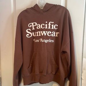 Brown hooded light weight sweatshirt